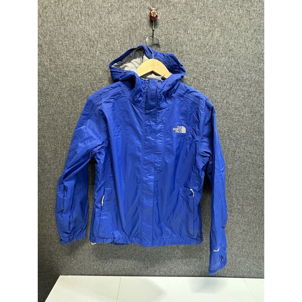 The North Face HyVent Blue Rain Jacket Womens Medium Hooded Waterproof Shell